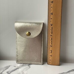 Minor History Gold Leather Card Holder